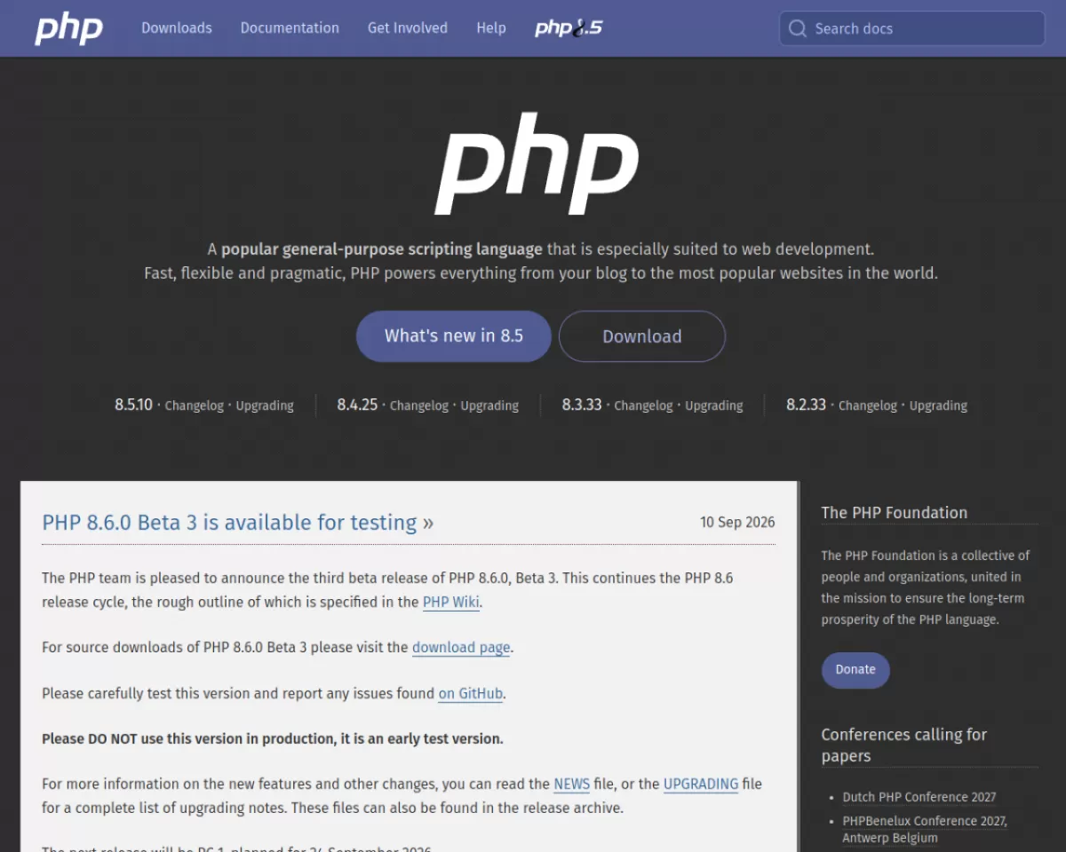 PHP 官网